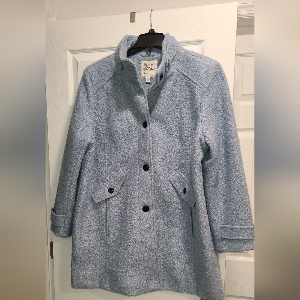 Jessica London Light Blue Teddy Jacket